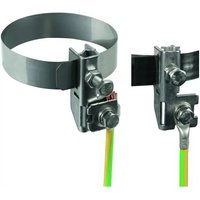 Dehn - Bandrohrschelle gsg d 27-89mm niro m. Anschluss f. Rd 6-8/10 od. 4-50mm² 540104 von DEHN