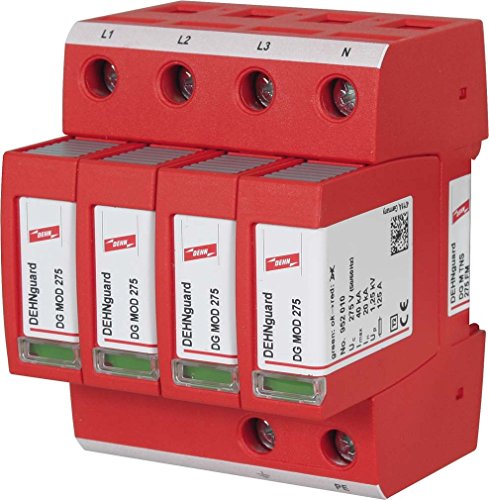 Dehn+Söhne 952405 ÜS-Ableiter DEHNguard DG M TNS 275 FM 230/400V,IP20,Typ2 Überspannungsableiter für Energietechnik/Stromversorgung 4013364108462, Black von DEHN