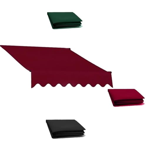 13x6,5ft Terrassenmarkise Ersatzstoff Wasserdichter Polyester-Sonnenschutz-Überdachstoff Einziehbare Sonnenschutz-Abdeckung für Fenster, Türen, Marktdecks (Rot, 7x3m/23x10ft) von DEHUDEOUHS