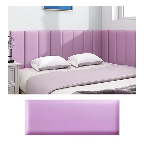Abziehbares und aufklebbares Kopfteil, wasserdichtes, gepolstertes Wandpaneel mit 3D-Kollisionsschutz, Queensize-Kopfteil, für die Wanddekoration im Kinderzimmer (Farbe: Lila, Größe: 180 x 5 Abziehbares und aufklebbares Kopfteil, wasserdichtes, gepolstertes Wandpaneel mit 3D-Kollisionsschutz, Queensize-Kopfteil, für die Wanddekoration im Kinderzimmer (Farbe: Lila, Größe: 180 x 5 von DEHUDEOUHS
