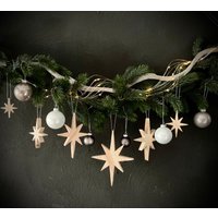 Bethlehem-stern 4Teilig Aus Holz, 4 Größen - Nachhaltiger Christbaumschmuck Weihnachtsdeko von DEHolz
