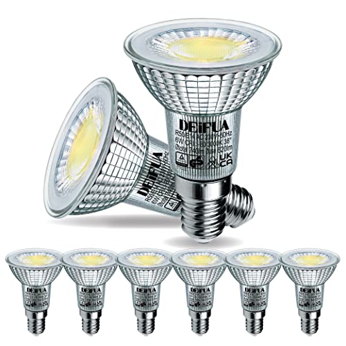 DEIFUA E14 LED Lampe Tageslichtweiß 5000K 6W 740 Lumen Ersetzt 75W PAR16 Halogen Leuchtmittel, 6er-Pack, Nicht Dimmbar R50 Reflektorlampen, Flimmerfrei Strahler, Abstrahlwinkel 38° Spot Birnen von DEIFUA