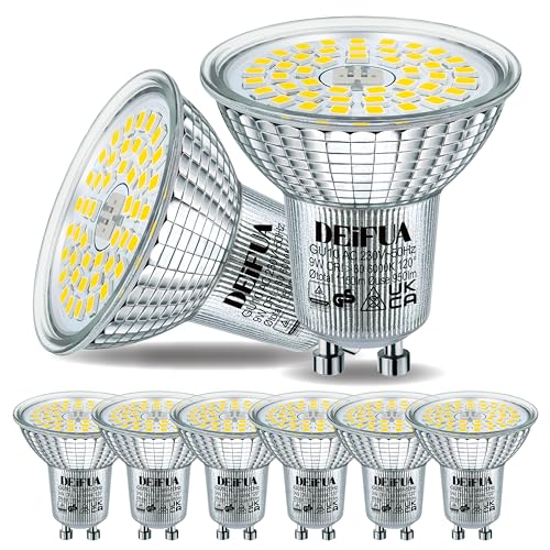 DEIFUA GU10 LED Lampe Kaltweiss 6000K 9W 1150 Lumen Ersetzt 120W PAR16 Halogen Leuchtmittel, 6er-Pack, Nicht Dimmbar Reflektorlampen, Flimmerfrei Strahler, Abstrahlwinkel 120° Spot Birnen von DEIFUA