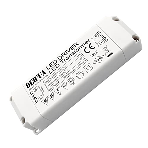 DEIFUA LED Trafo 12V 36W, AC 230V auf DC 12V 3000mA Transformator, 12V 3A Mini-Treiber Netzteil, Geeignet für den Fahren von MR11 G4 MR16 GU5.3 LED-Lampen und LED-Streifen, kein LED-Flimmern von DEIFUA