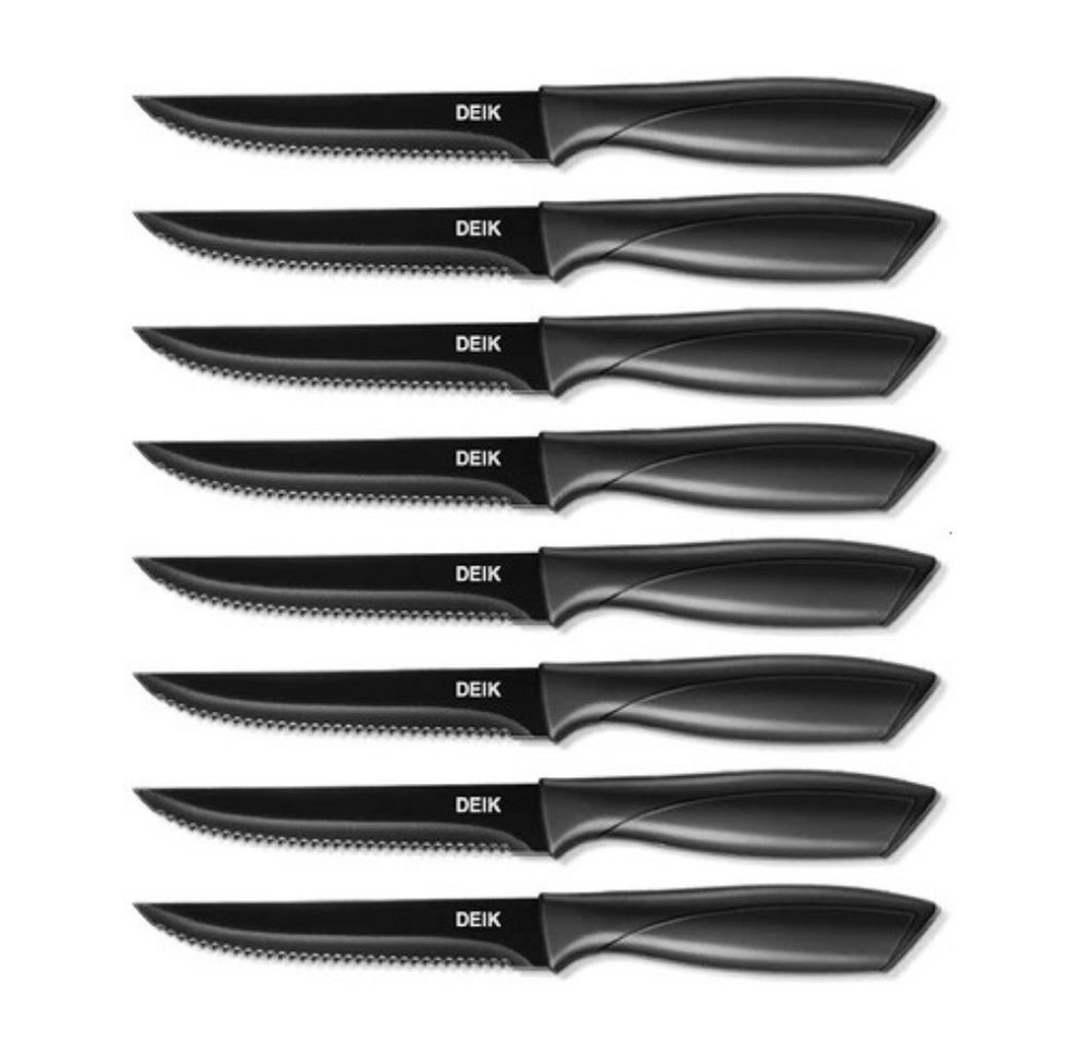 DEIK Steakmesser Messer Set (8 Stück), Scharfe Klingen, Ergonomische Griffe, Edelstahl von DEIK