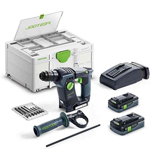 Festool Akku-Bohrhammer BHC 18 HPC 4,0 I-Plus (mit Akkupacks, Schnellladegerät, Zusatzhandgriff, Tiefenanschlag, Bohrerkassette), im Systainer von Festool