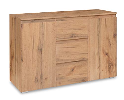 DEINE TANTE EMMA 002616 Image 4 Honig Eiche Nb. 2türig 3 Schubkasten Kommode Beistellkommode Sideboard Buffet ca. 120 x 80 x 40 cm von DEINE TANTE EMMA