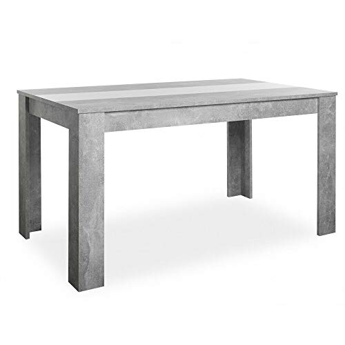 DEINE TANTE EMMA 002740 Niklas Beton grau/weiß oder schwarz Esstisch Küchentisch Esszimmer Speisezimmer Tisch mit Wendeplatte von DEINE TANTE EMMA