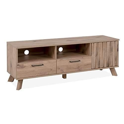 DEINE TANTE EMMA 003454 Lowboard Wellington 56A HiFi TV Kommode Schweden Eiche 3D Reliefoptik Push-to-Open ca. 140 x 50 x 40 cm von DEINE TANTE EMMA