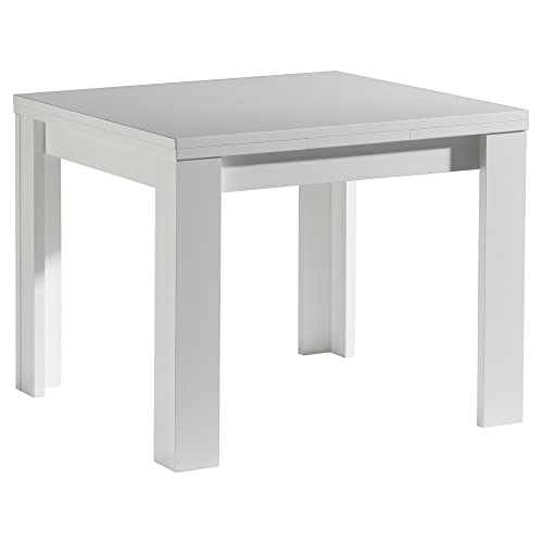 DEINE TANTE EMMA 0560_80x60 MONZI Weiß matt Tisch Esstisch Auszugstisch Küchentisch Funktionstisch ausziehbar 80 x 60 cm von DEINE TANTE EMMA