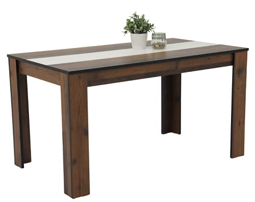 DEINE TANTE EMMA 082242 MAREIKE Oldwood Style/Schwarz Tisch Esszimmer Küchentisch Tischgruppe Vierfusstisch ca. 140 x 80 cm von DEINE TANTE EMMA