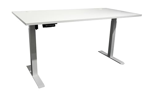 DEINE TANTE EMMA 39-552-17 Schreibtisch Set Ben 2 Büroschreibtisch Weiß elektr. höhenverstellbar ca. 160/74-114/77 cm von DEINE TANTE EMMA