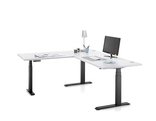 DEINE TANTE EMMA 39-562-25 Eckschreibtisch Ben 11 Büroschreibtisch Weiß/Schwarz elektr. höhenverstellbar ca. 180/62-127/177 cm DEINE TANTE EMMA 39-562-25 Eckschreibtisch Ben 11 Büroschreibtisch Weiß/Schwarz elektr. höhenverstellbar ca. 180/62-127/177 cm von DEINE TANTE EMMA