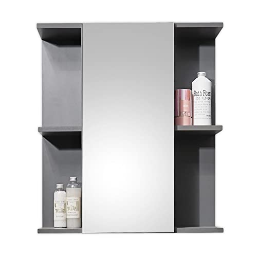 DEINE TANTE EMMA 54-416-P2 Gloss Anthrazit Bad Spiegel Spiegelschrank Wandspiegel ca. 60 x 71 x 20 cm von Stella Trading