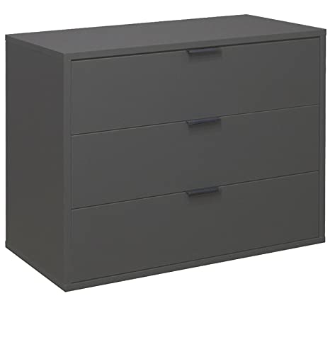 DEINE TANTE EMMA Bonnie/KO_03-81 Anthrazit matt Lack Schubladenkommode Kommode Sideboard ca. 81 x 67 x 45 cm von DEINE TANTE EMMA