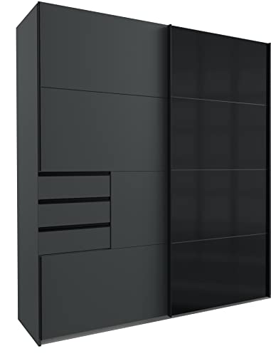 DEINE TANTE EMMA E60640 Saigon Anthrazit/Schwarz Kleiderschrank Schwebetüren Schiebetüren 225 x 210 x 64 cm von DEINE TANTE EMMA