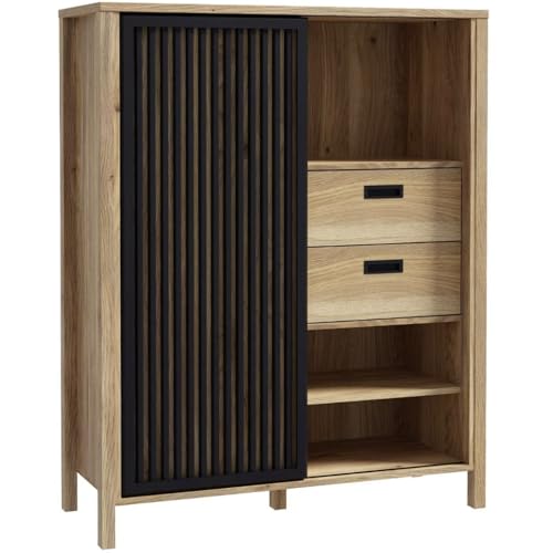 DEINE TANTE EMMA JTNR323L-M635 Kommode JYTANA Highboard mit Schiebetüre Mauvella Eiche ca. 104 x 130 x 41 cm von DEINE TANTE EMMA