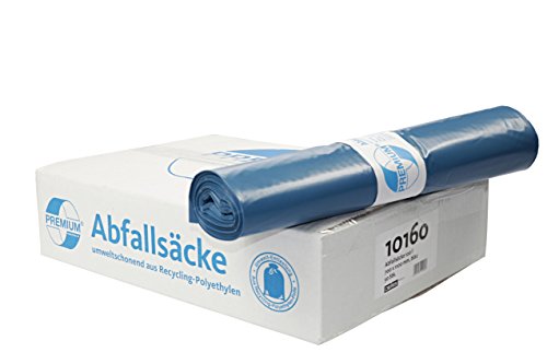 120 L Müllsäcke DEISS PREMIUM blau - 50 Stück - extra stark von DEISS PREMIUM