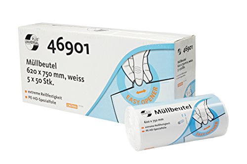 DEISS UNIVERSAL PLUS Müllbeutel 60 Liter, weiß, 250 Stück (5x50 Stück) DEISS UNIVERSAL PLUS Müllbeutel 60 Liter, weiß, 250 Stück (5x50 Stück) von DEISS