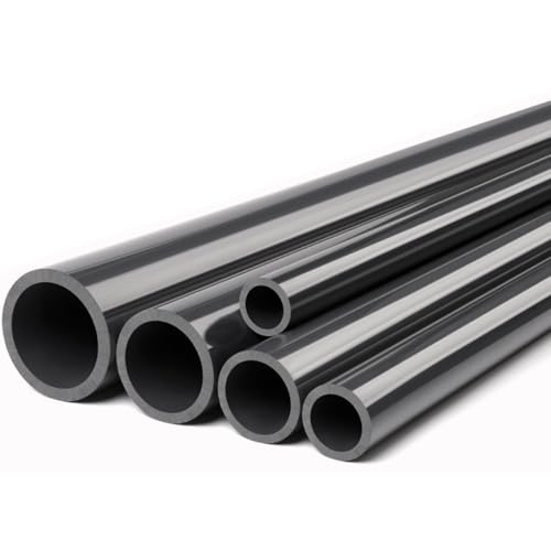 2er-Pack UPVC-Rohre | 20mm/25mm/32mm/40mm/50mm/63mm Außendurchmesser | Schwarzes PVC-Rohr for Chemie Und Entwässerung for Sanitär, Gartenbewässerung Und Industrielle Nutzung(Od 50mm id 42.6mm) von DEJIN