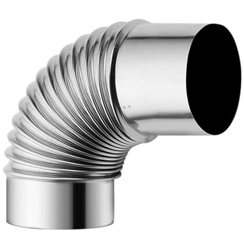 90 Grad Edelstahl Rohrbogen Ø 60mm Schweißbogen Schweißfitting Auspuffbogen Winkel Rohr Kaminrohr Edelstahlrohr Ofenrohr für Zeltofen Holzofen von DEJIN