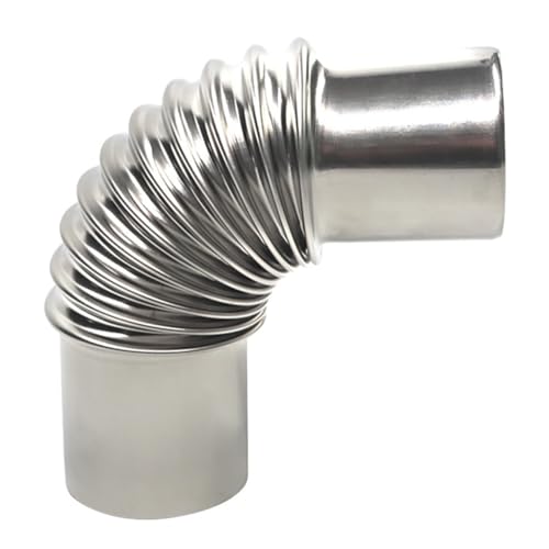 90 Grad Edelstahl Rohrbogen Schweißbogen Schweißfitting Auspuffbogen Winkel Rohr Kaminrohr Edelstahlrohr Ofenrohr für Zeltofen Holzofen(Φ50mm) von DEJIN