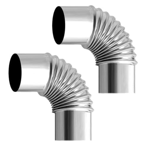 90° Rohrbogen Ø 60mm, 2er Pack Ofenrohrbogen Aus Stahl, Hitzebeständiges Rauchrohr for Öfen, Edelstahl-Kaminrohrbogen 90° Rohrbogen Ø 60mm, 2er Pack Ofenrohrbogen Aus Stahl, Hitzebeständiges Rauchrohr for Öfen, Edelstahl-Kaminrohrbogen von DEJIN