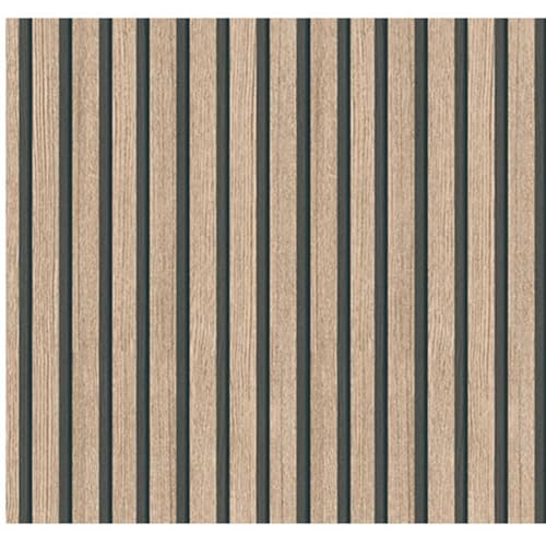 DEJIN Selbstklebende Tapete Mit Holzmaserung – 44,5cm Breiter Wandaufkleber Mit Gitterstreifen for Schlafzimmer, Einfach Abziehen Und Aufkleben, Einfache DIY-Wanddekoration(Cherry wood,5m long) von DEJIN