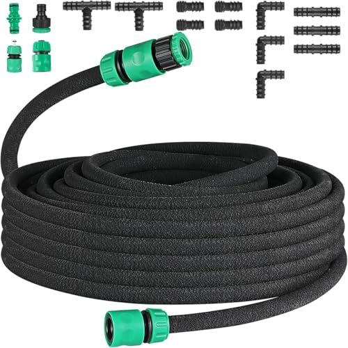 DEJIN Tropfschlauch Set, Perlschlauch Für Tropfbewässerung, Gartenschlauch für Bewässerung, Gärten, Rasen, Terrassen(15m) von DEJIN