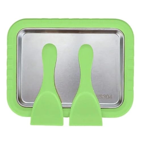 DIY Ice Cream Roll Maker Pan, Instant Ice Cream Maker, Rolled Ice Cream Maker with 2 Spatulas for Kids Homemade DIY Soft Serve Slushies, Gelato, Sorbet and Rolled Ice Cream (Green) von DEJIN