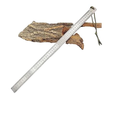 Hochleistungslineal (Maßeinheit: Zoll und cm), 20-Zoll-Metalllineale aus Edelstahl, Selbstverteidigungslineal, Hand-Zentimeter-Zoll-Doppelskala-Messwerkzeug mit Holster (Hochleistungs-Lineal) von DEJIN