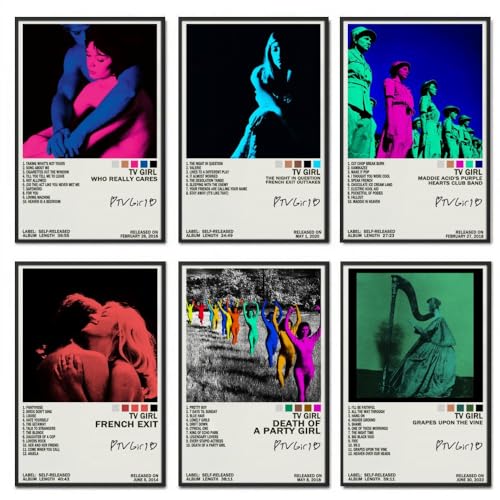 Poster "TV Girl", Albumcover, signiert, limitierte Auflage, Leinwand, Musik für Schlafzimmer, Wandkunst, Dekor-Poster und Drucke, 20 x 30 cm, Stil 5, 6 Stück von DEJIN
