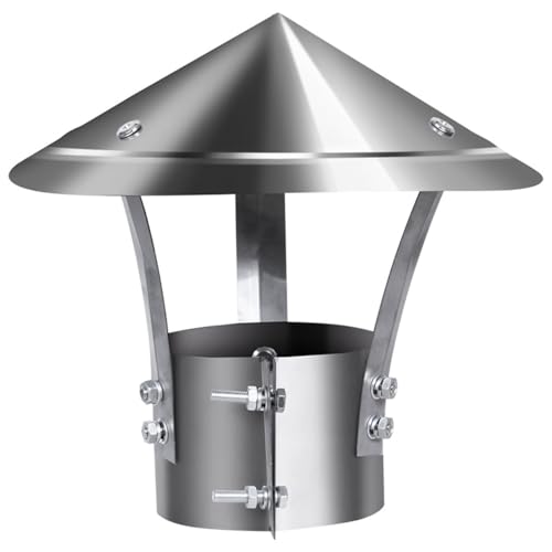 Schornsteinaufsatz for Kanalbelüftung, Ofenrohraufsatz for 80–250 mm Kanalrohr, Außenlüftungskappe, Dachregenhaube, Schutzkappe Aus Edelstahl 304(100mm) von DEJIN