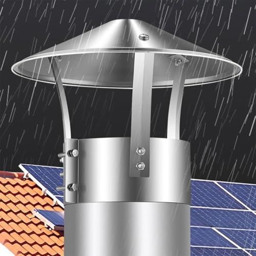 Schornsteinhaube, Schornsteinabdeckung Aus Edelstahl, Rohrdurchmesser Der Abzugshaube Passend for Die Meisten Standard-Schornsteine, Runde Dachregenkappe, Ofenrohrkappe(200mm/7.87") von DEJIN