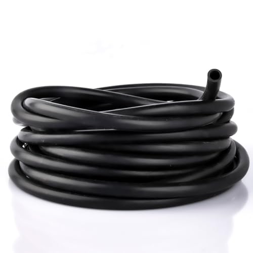 Silikonschlauch, 5 M Länge, Flexibler Silikonkautschukschlauch, Wasser- Und Luftschlauch for Pumpentransfer, Schwarz(ID 4mm OD 8mm) von DEJIN