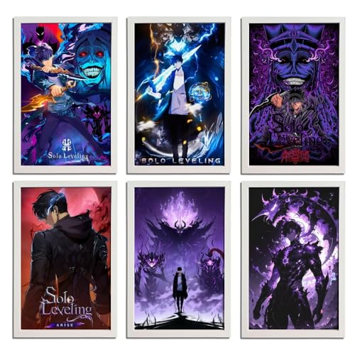 Solo Leveling Poster (Set mit 6 Stück) Anime-Poster, Leinwand, Schlafzimmer, Wandkunst, Dekor-Poster und Drucke, 20 x 30 cm, Stil 6 von DEJIN