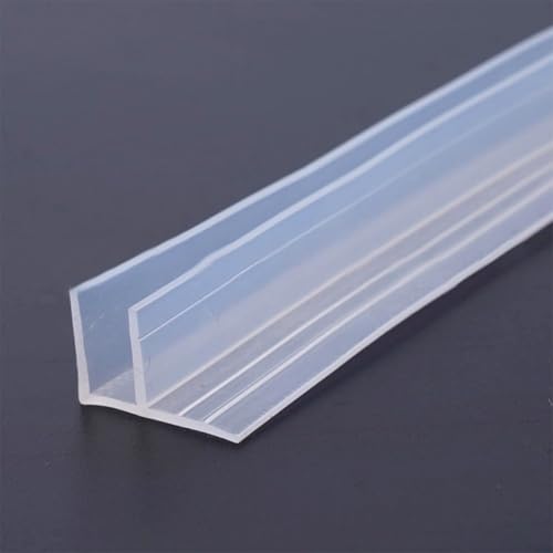Transparenter Dichtungsstreifen for Duschtüren, Rahmenlose Duschglastüren, Seitlicher Dichtungsstreifen Aus Gummi for 6mm Glastüren, Badezimmer-Hardware, 5 M Länge, F-Typ von DEJIN