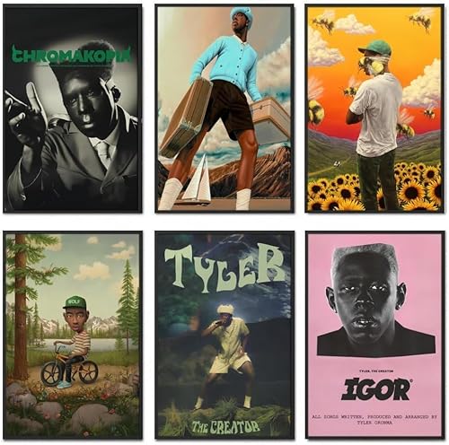 Tyler The Creator Poster, Chromakopie, Albumcover, Rapper, Leinwand, Musikposter für Schlafzimmer, Wandkunst, Dekor-Poster und Drucke, 20 x 30 cm, Stil 2 von DEJIN