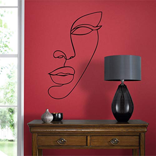 DEKADRON Linien-Wandkunst, Gesichtskunst, minimalistische geometrische Wanddekoration, Wohnzimmerdekor, (56 x 90 cm) von DEKADRON