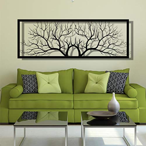 DEKADRON Metall-Wanddeko, Metall-Baumkunst, Ast-Wanddekoration, Wohnzimmer-Wanddeko (200 x 70 cm) von DEKADRON