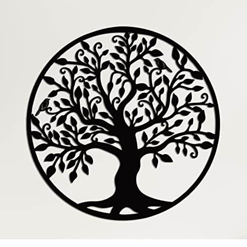 DEKADRON Metall-Wandkunst – Baum des Lebens – Stammbaum – 3D-Wand-Silhouette, Metall-Wanddekoration, Heimbüro, Dekoration, Schlafzimmer, Wohnzimmer, Dekor, Skulptur (71 x 76 cm) von DEKADRON