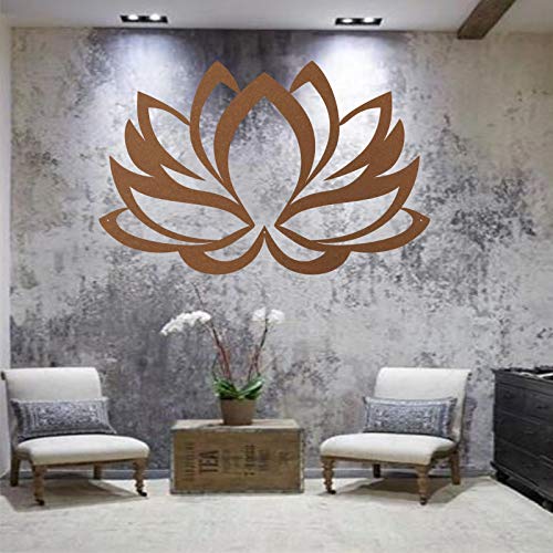 DEKADRON Metall Wandkunst Metall Lotus Blume Kunst Bronze Wandsilhouette Metall Wanddekoration Home Office Dekoration Schlafzimmer Wohnzimmer Dekor Wandbehänge (39W x 25H ) von DEKADRON