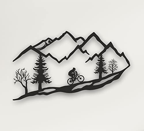 DEKADRON Metall-Wandkunst für Mountainbike, Mountainbike, 45x24 cm schwarz von DEKADRON