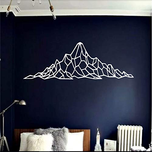 DEKADRON Mountain Wall Art – Geometrische Bergkette – 3D-Wand-Silhouette, Metall-Wanddekoration, Bürodekoration, Schlafzimmer, Wohnzimmer, Dekor-Skulptur (Weiß, 119 x 40 cm) von DEKADRON