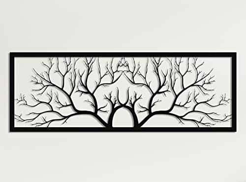 DEKADRON Metall-Wanddekoration, Metallbaum-Wandkunst, Metallzweig-Wanddekoration, Heimdekoration, Wohnzimmer-Wandkunst (100 x 35 cm) von DEKADRON