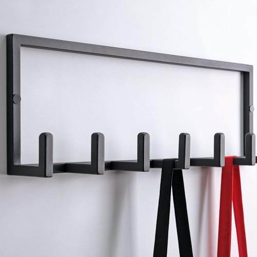 DEKADRON Wandgarderobe aus Metall – Multi-Haken zum Aufhängen für Mäntel, Taschen und Hüte – einfache Installation, rostfrei, für den Innen- und Außenbereich (9 Haken (große Größe): 76 cm (B) x 20 cm von DEKADRON