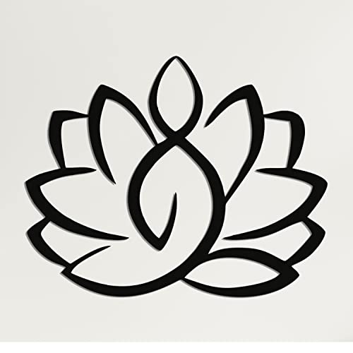 Metall-Wand-Dekor, Lotus-Blumen-Kunst, Home Decor Yoga-Schild, böhmische Kunstwerke (45 x 37 cm) von DEKADRON