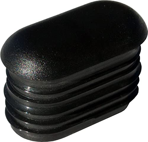 4 Stück Original Dekaform Endkappe G-101-38x20x1,5 Stopfen Kunststoff Gleiter - Fussstopfen Stuhlgleiter für Ovale Rohre Bürostuhl Gartenstuhl Stahlrohrstühle* Farbe variabel (Schwarz) von DEKAFORM