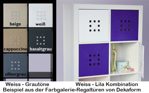 Dekaform Designer Tür für Würfelregal Flexi Einsatz Ikea Regal Expedit+Kallax mit Nörnäs * Weiss von DEKAFORM