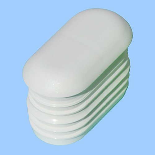 Dekaform Endkappe G101-38x20 mit gewölbten Kopf - Stopfen / Möbelgleiter aus Kunststoff als Stuhlgleiter Tischgleiter Kunststoff Lamellen-Stopfen Gartenstuhl für Flach-Oval-Rohr*38x20-weiss - Menge variabel (8) von DEKAFORM